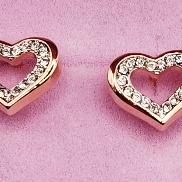 Dainty Rose Gold Plated Heart Studs - Picture 3 of 10